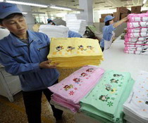 “福娃”家用纺织品受青睐